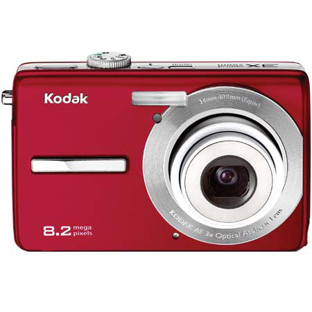 Kodak EasyShare M863 Digital Red Camera Kit, with 2 GB SD Memory Card, Deluxe Carry Case, Mini Table Top Tripod, Neck Strap, Memory Card Wallet, Screen Protecters for Cameras LCD Screen, Cleaning Fluid with Cloth