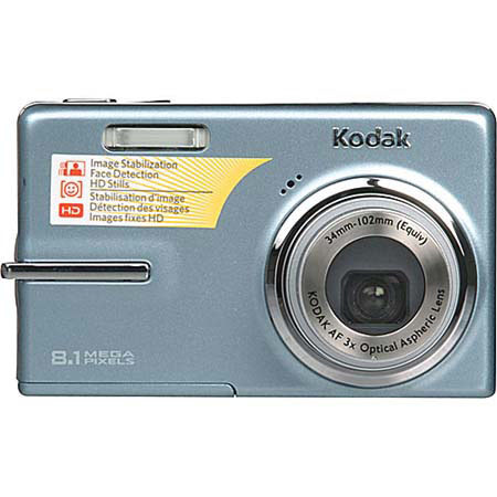 Kodak EasyShare M893 IS Digital Camera, 8.1 Megapixel, 3x Optical, 5x Digital Zoom, 2.7" LCD Screen, Blue