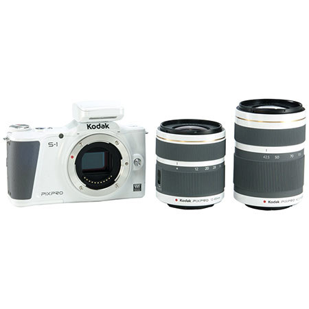 Kodak Pixpro S-1 Camera with SZ ED 12-45mm & SZ ED 42.5-160mm Lenses- White