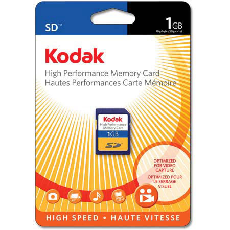 Kodak 1 GB Secure Digital (SD) High Performance Memory Card. #KHSD1GBCNA