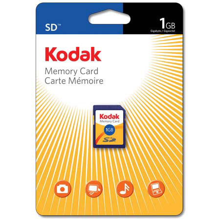 Kodak 1 GB Secure Digital (SD) Memory Card.