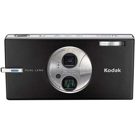 Kodak EasyShare V705, 7.1 Megapixel, Dual Lens Digital Camera, 23mm Ultra-Wide-Angle Fixed and 3x Optical, 4x Digital Zoom, 2.5" LCD Screen - Black