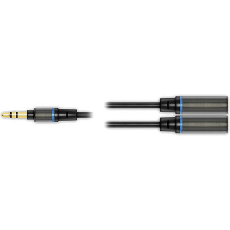 IK Multimedia iLine Headphone/Speaker 3.5mm Stereo Splitter Cable, 11.8" Cable Length