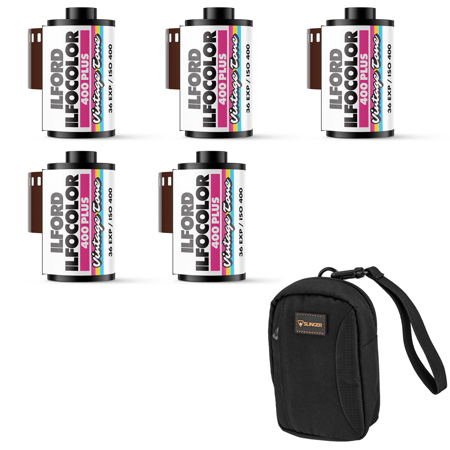 Ilford ILFOCOLOR 400 Plus 35mm Vintage Tone Color Film, ISO 400, 5-Pack w/Bag