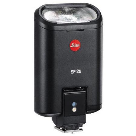 Leica SF 26 Compact Shoe Mount Flash, 90 Degree Tilt, LED Light, Black