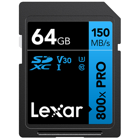 Lexar BLUE Series High-Performance 800x SDHC /SDXC UHS-I Cards 64GB Single