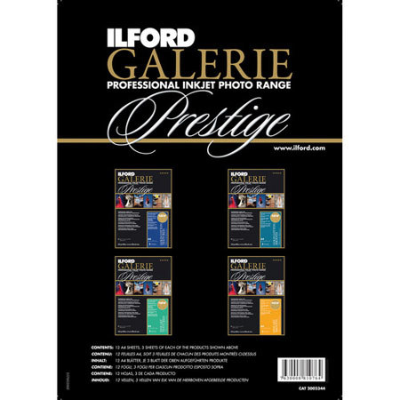 Ilford Galerie Prestige Fine Art Sample Photo Papers, 12 Sheets