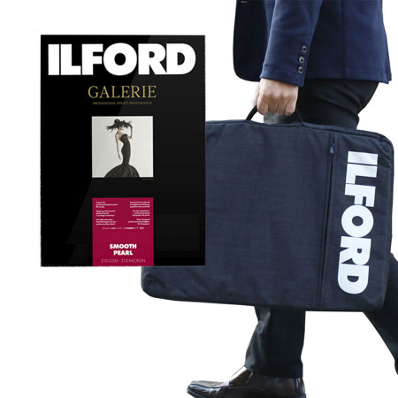 Ilford GALERIE Smooth Pearl & Portfolio Bag Bundle, 13x19", 25 Sheets