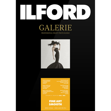 Ilford GALERIE Prestige Fine Art Smooth Inkjet Photo Paper, 200 gsm, 4x6", 50 Sheets