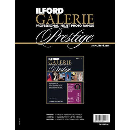 Ilford Galerie Prestige Gold Fiber Sample Photo Papers, 8.5 x 11", 5 Sheets