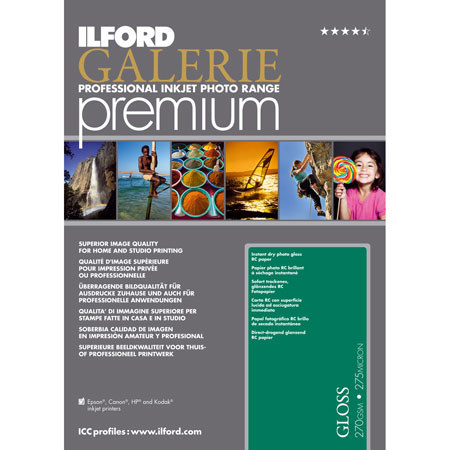 Ilford Galerie Gloss 270gsm Inkjet Paper, 11x17", 25 Sheets