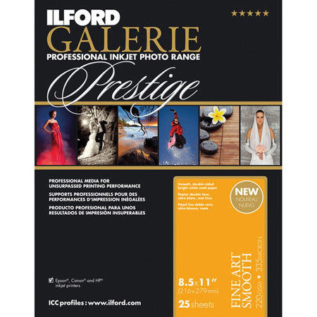 Ilford GALERIE Prestige Fine Art Smooth, 8.5x11", 25 Sheets