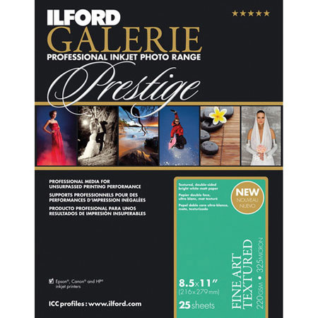 Ilford GALERIE Prestige Fine Art Textured, 8.5x11", 25 Sheets