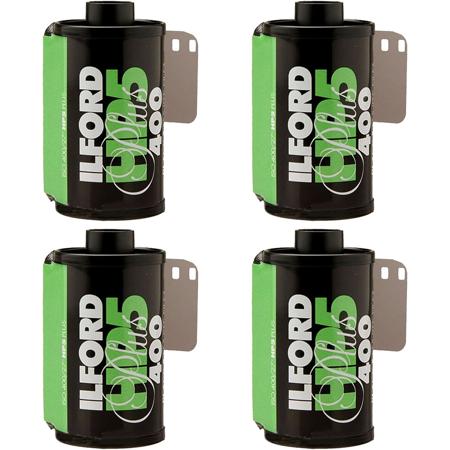 Ilford HP-5 Plus 400 35mm B&W Professional Film, ISO 400, 24 Exposures, 4-Pack