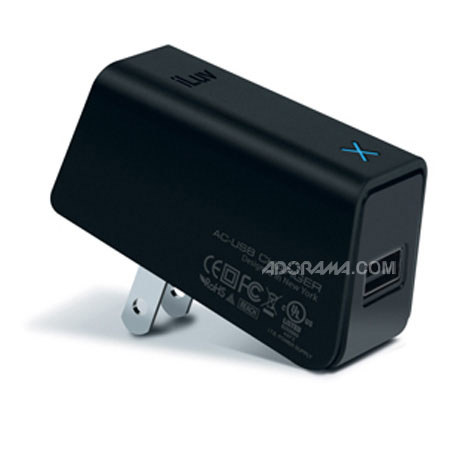 iLuv IAD517BLK Compact USB AC Charger for iPad, Black