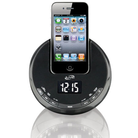 iLive ICP101B Clock Radio with 30-Pin iPod/iPhone Dock
