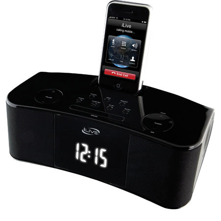 iLive ICP310B iPhone Clock Radio with Radio, Dual Alarm