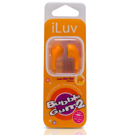 iLuv Bubble Gum II Flexible Jelly-Type Stereo Earphones, Orange
