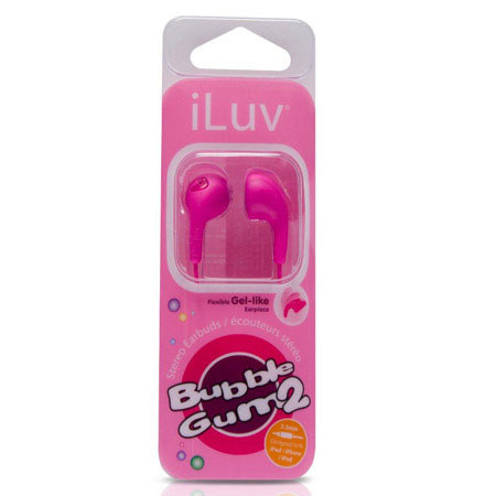 iLuv Bubble Gum II Flexible Jelly-Type Stereo Earphones, Pink