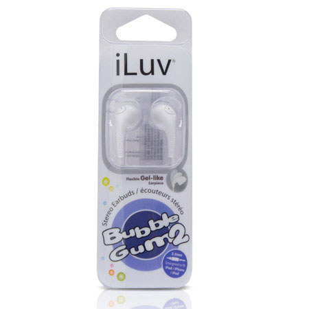 iLuv Bubble Gum II Flexible Jelly-Type Stereo Earphones, White
