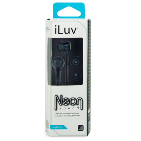 iLuv IEP334 Neon Sound In-Ear High-performance Earphones, Black