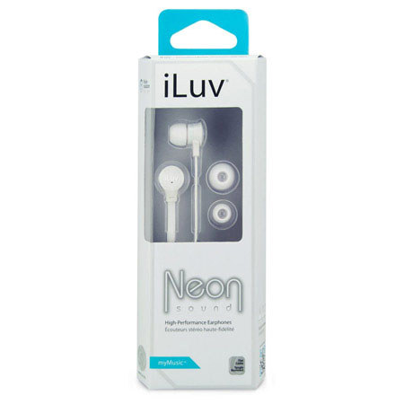 iLuv IEP334 Neon Sound In-Ear High-performance Earphones, White