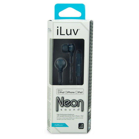 iLuv IEP335 Neon Sound In-Ear High-Performance Earphones, Black