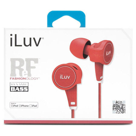 iLuv IEP425 ReF High-Fidelity Stereo Earphones with SpeakEZ Remote, Red