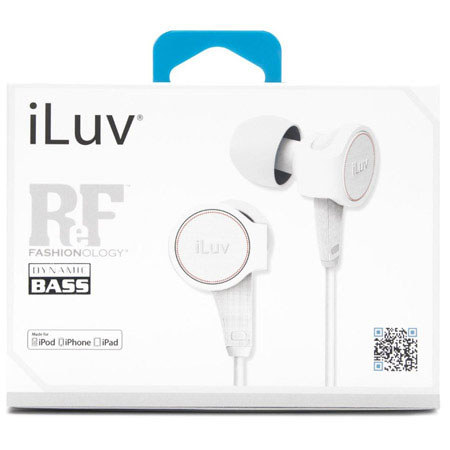 iLuv IEP425 ReF High-Fidelity Stereo Earphones with SpeakEZ Remote, White