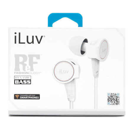 iLuv IEP426 ReF High-Fidelity Stereo Earphones with SpeakEZ Remote, White