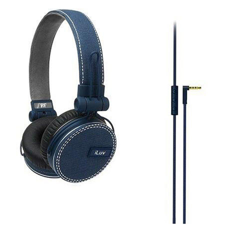 iLuv IHP635 ReF High-Fidelity Stereo Headphones with SpeakEZ Remote, Blue
