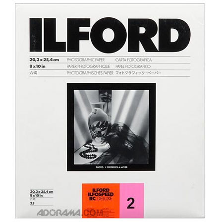 Ilford Ilfospeed RC Grade 2 B/W Paper, Gloss 8x10in-25