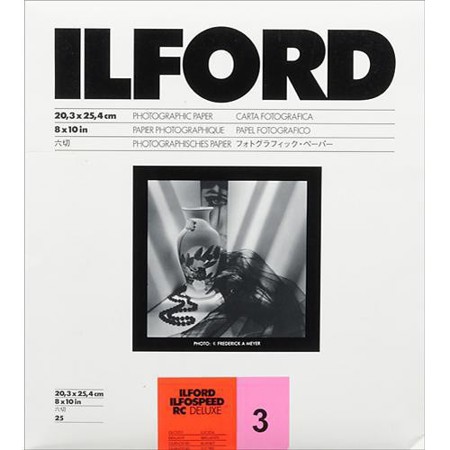 Ilford Ilfospeed RC Grade 3 B/W Paper, Gloss 8x10in-25