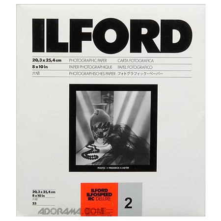 Ilford Ilfospeed RC Grade 2 B/W Paper, Pearl 8x10in-25