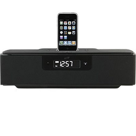 iLive ISP389B 2.1 Channel Speaker System with iPod iPhone Dock Clock Alarm Remote