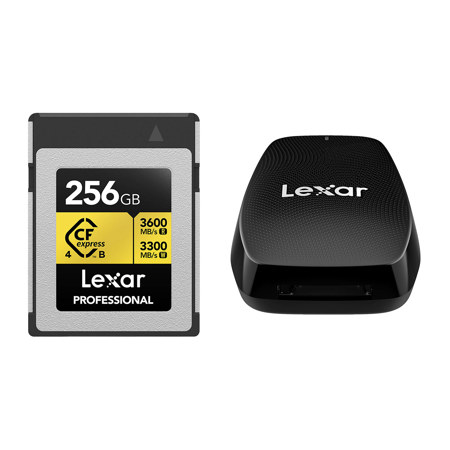 Lexar Gold Series Professional CFexpress 4.0 Type-B 256GB Card with Reader