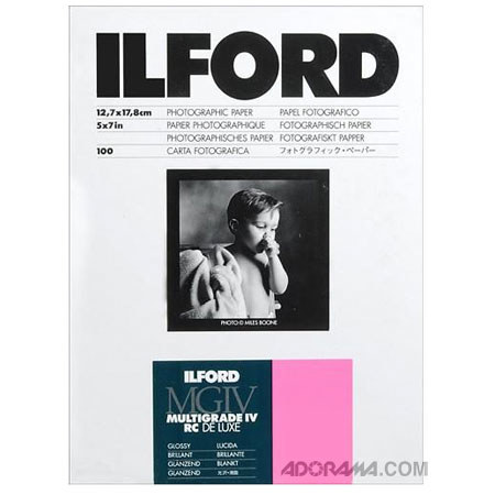 Ilford IV RC Deluxe Resin B/W Paper 5x7in, 100, Glossy