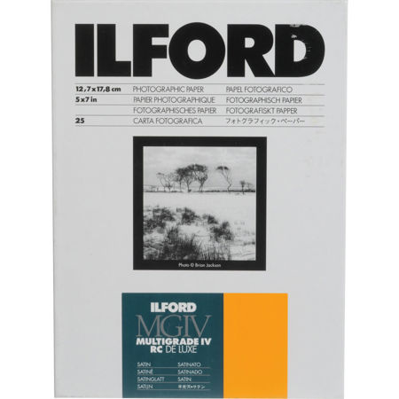 Ilford IV RC Deluxe Resin B/W Paper 5x7in, 25, Satin