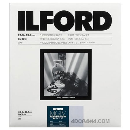Ilford IV RC Deluxe Resin B/W Paper 8x10in, 25, Pearl