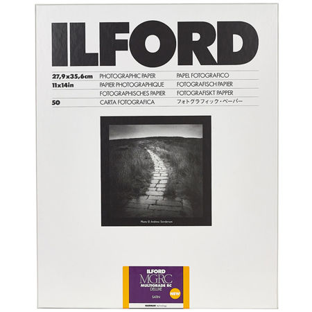 Ilford Multigrade V RC Deluxe Satin Black & White Photo Paper, 11x14", 50 Sheets