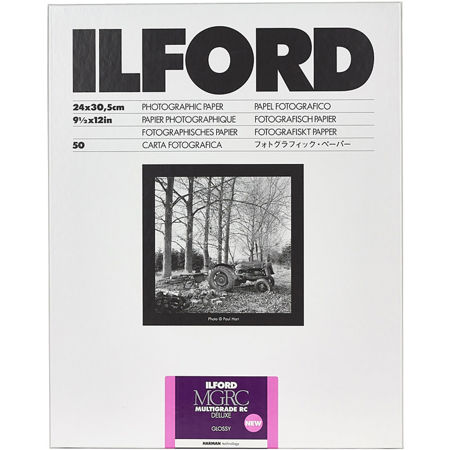 Ilford Multigrade V RC Deluxe Glossy Black/White Photo Paper, 9.5x12", 50 Sheets