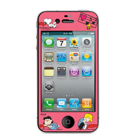 iLuv Peanuts Graphic Deco Film for iPhone 4/4S, Lucy - Pink