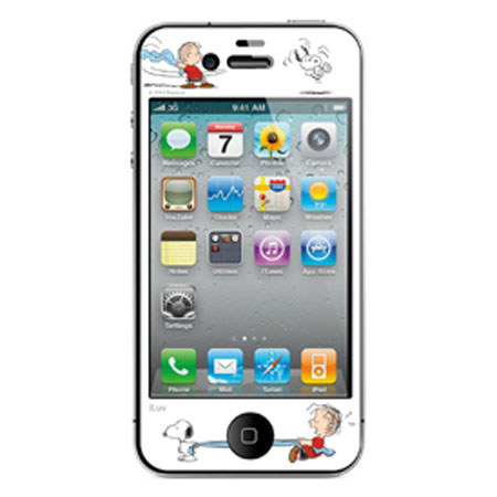 iLuv Peanuts Graphic Deco Film for iPhone 4/4S, Snoopy and Linus - White