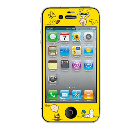 iLuv Peanuts Graphic Deco Film for iPhone 4/4S, Charlie Brown - Yellow