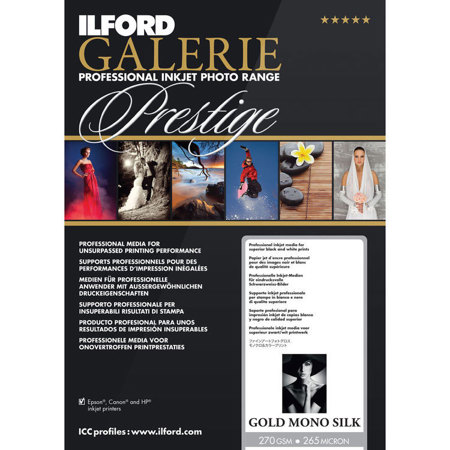 Ilford Galerie Prestige Gold Mono Silk Satin Photo Paper (5x7"), 50 Sheets