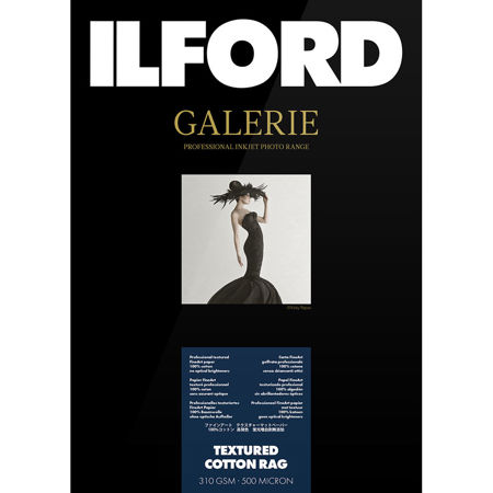 Ilford Galerie Prestige Textured Cotton Rag Photo InkJet Paper, 310 gsm, 20mil, 8.5x11", 25 Sheets