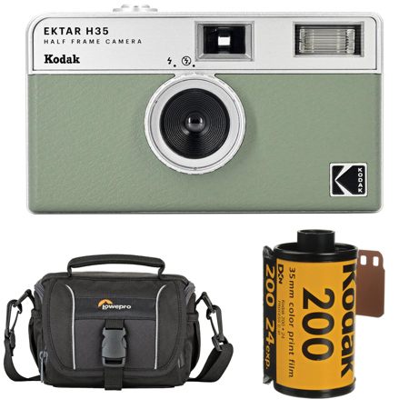KODAK EKTAR H35 Half Frame Film Camera, Sage with Start Shooting Kit
