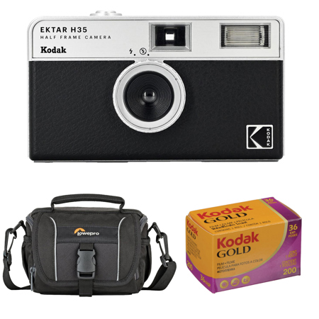 Kodak EKTAR H35 Half Frame Film Camera, Black with Accessory Kit