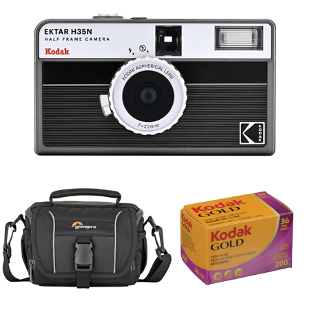 Kodak EKTAR H35N Half Frame Film Camera, Striped Black with Accessory Kit Kodak EKTAR H35N Half Frame Film Camera, Striped Black with Accessory Kit