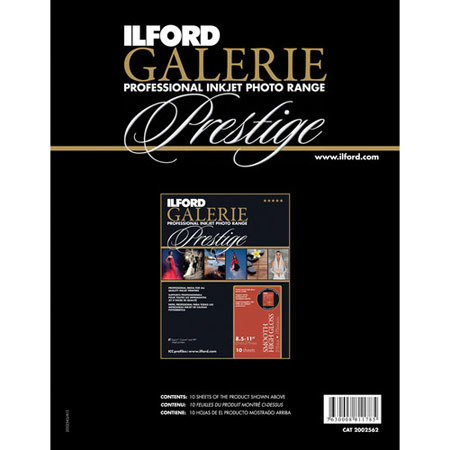 Ilford Galerie Prestige High Gloss Sample Photo Papers, 8.5x11", 5 Sheets